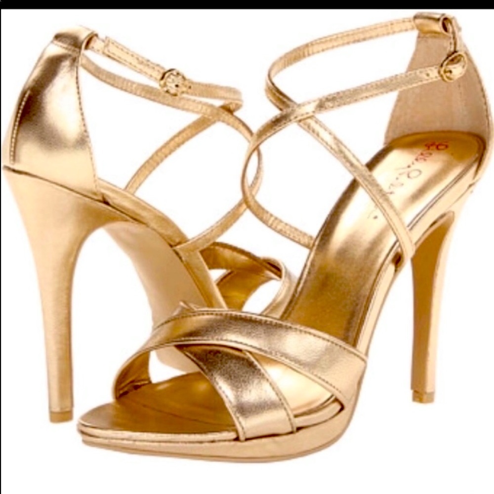 Lilly Pulitzer Bella Gold Strappy Heels/Sandals